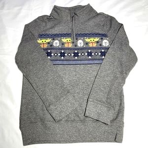 Jumping Beans Star Wars Baby Yoda Ugly Holiday Sweater Knit Shirt | Boys Size 8